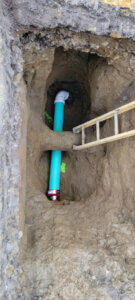 Installing New Pipe and Allowing Pipe Liner to Harden